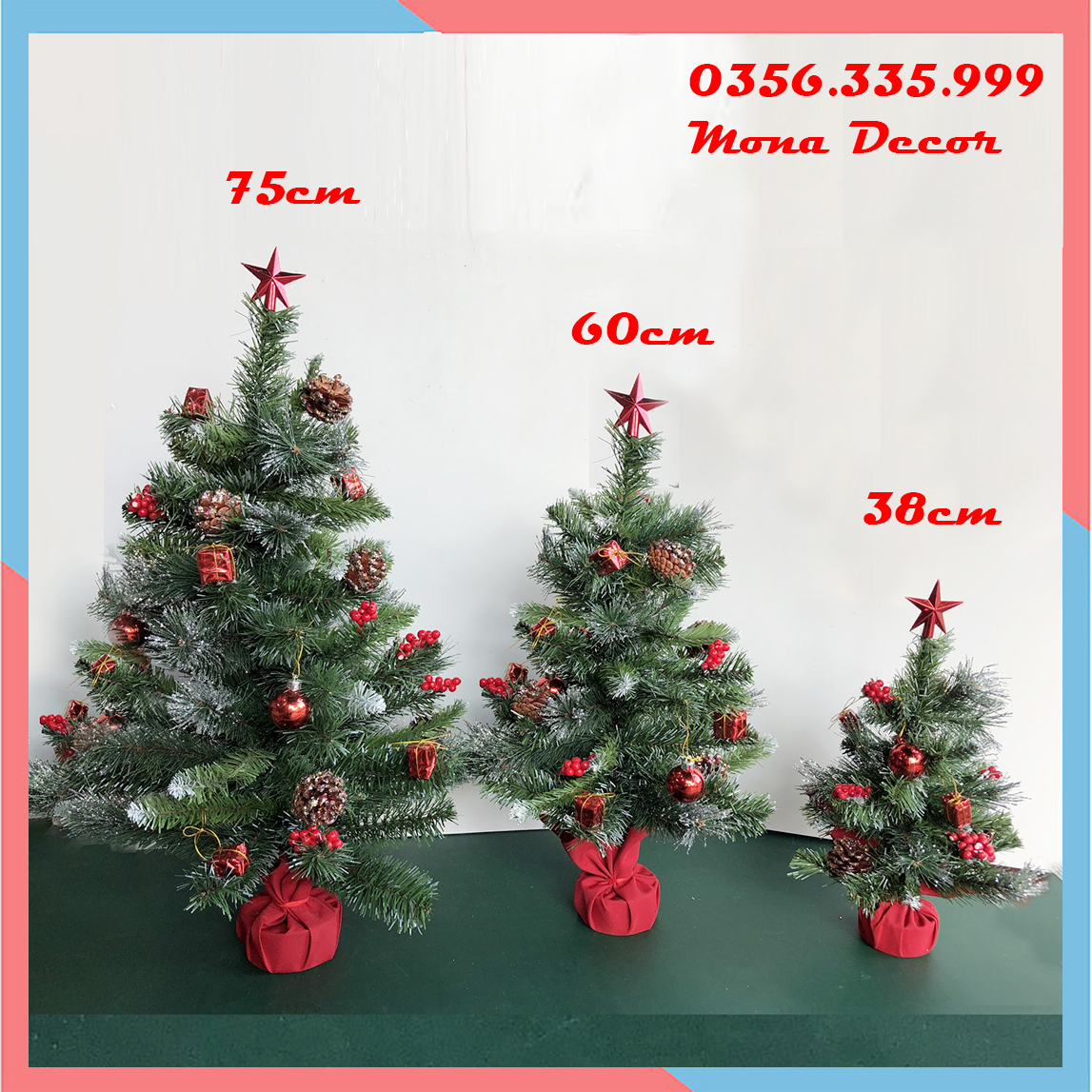 Cây Thông Noel Để Bàn 38cm – 60cm – 75cm